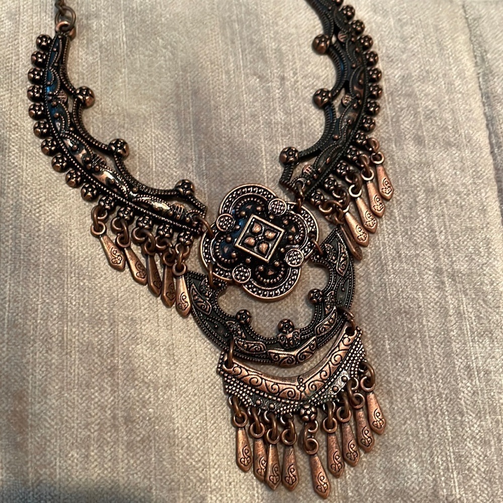 Vintage Copper Navajo Statement Necklace